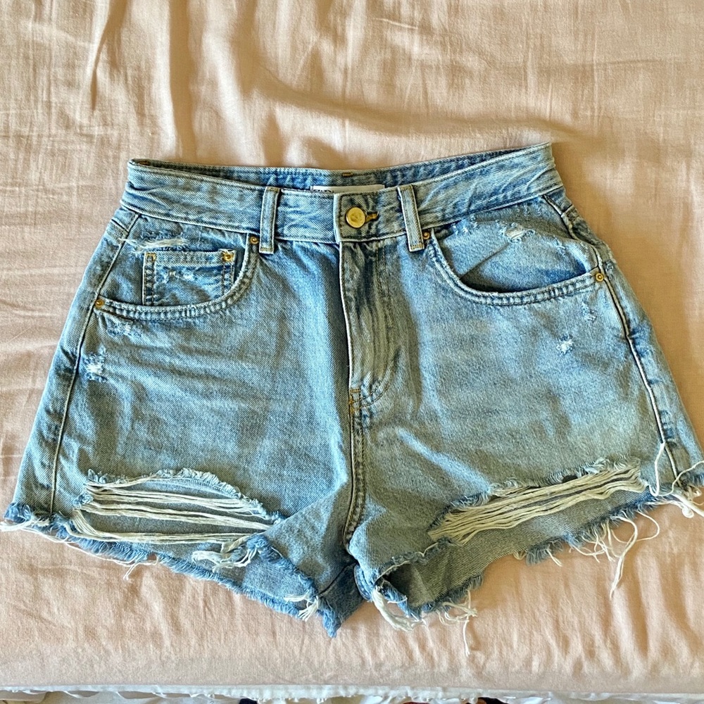 Zara Light Blue Jean Shorts